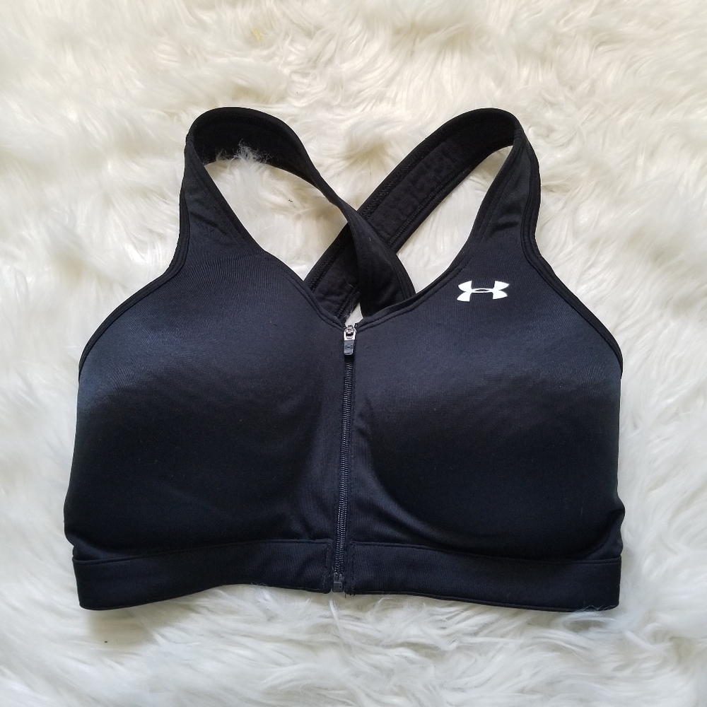 Under Armour Zip Front Black Sports Bra